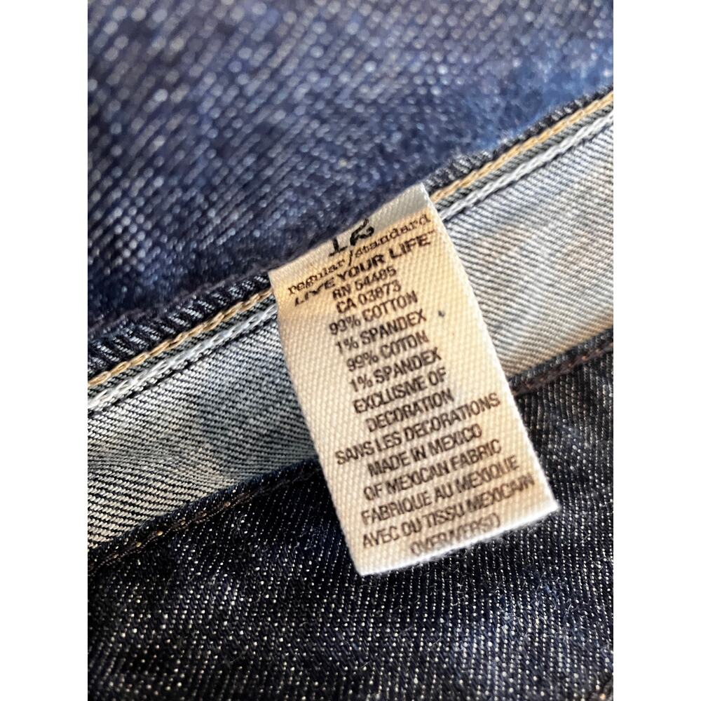 American Eagle Women’s Jeans Size 12 Dark Wash Flare Embroidered Pockets - Picture 5 of 9